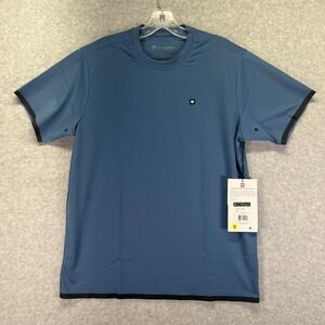 686 Shirt Mens Small Blue Ash Lets Go Tech S/S Athletic Performance Lightweight